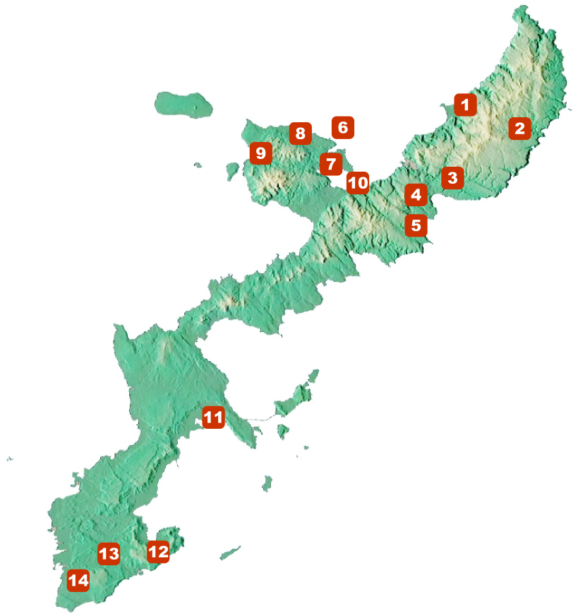 沖縄キャンプ場マップ