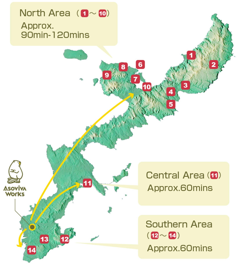 沖縄キャンプ場マップ